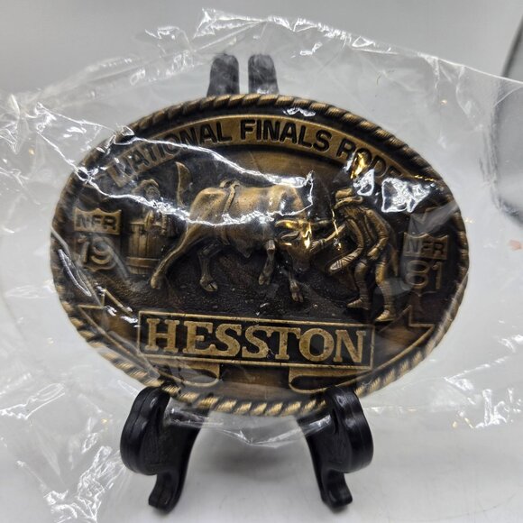 1981 NFR Rodeo Belt Buckle Hesston NOS Bull Riding Clown National Finals - Picture 10 of 11